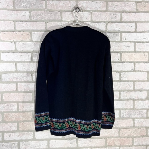 Pendleton Vintage Black Wool V Neck Button Front Cardigan Sweater Size S - Picture 5 of 11